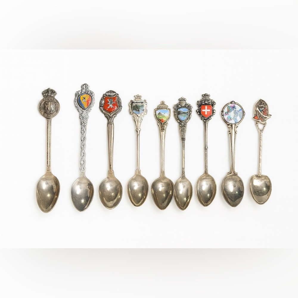 Silver Collectible Souvenir Spoons Set